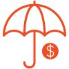 umbrella with dollar sign